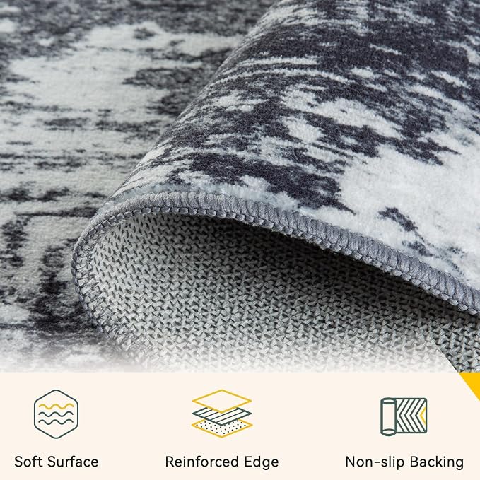 RELEANY Washable 8'x10' Abstract Area Rug - Image 3