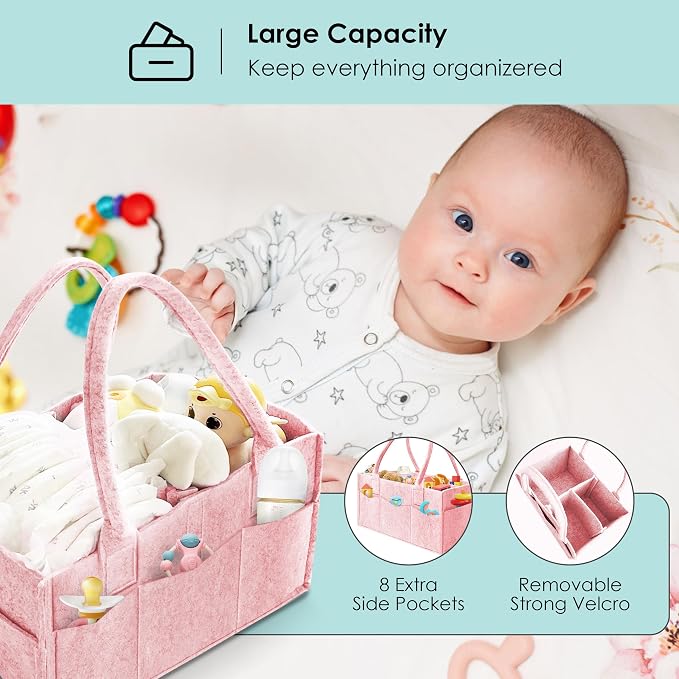 HIPHOP PANDA 2-Pack Diaper Caddy Organizer - Image 4