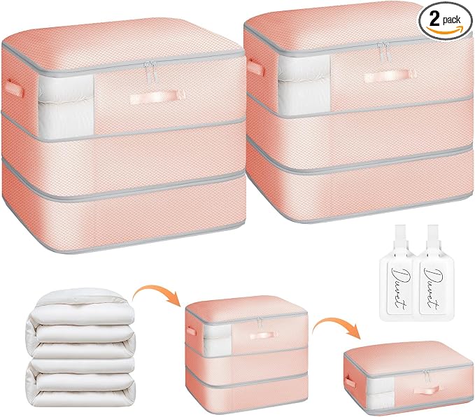 2 Pack Compression Storage Bags - 110L Large Capacity Comforter Storage Bag by Homsorout