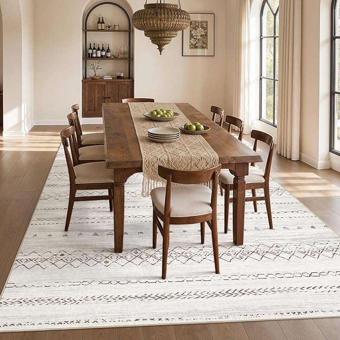 cotiled Boho 5x7 Area Rugs for Living Room: Soft Moroccan Washable Rug | Solve - Image 7