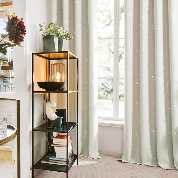 Deconovo Curtains for Living Room, Pattern Blackout Curtains 96 Inches Long | - Image 3