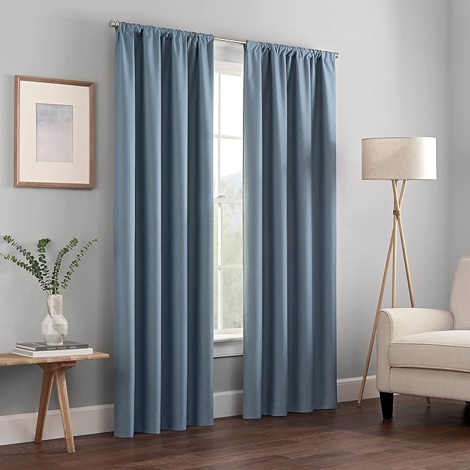 ECLIPSE Kendall Modern Blackout Thermal Rod Pocket Window Curtain by EclipseCurtains