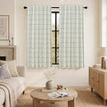 DriftAway 100% Blackout Windowpane Plaid Linen Curtains 54 Inches Black | by DriftAway