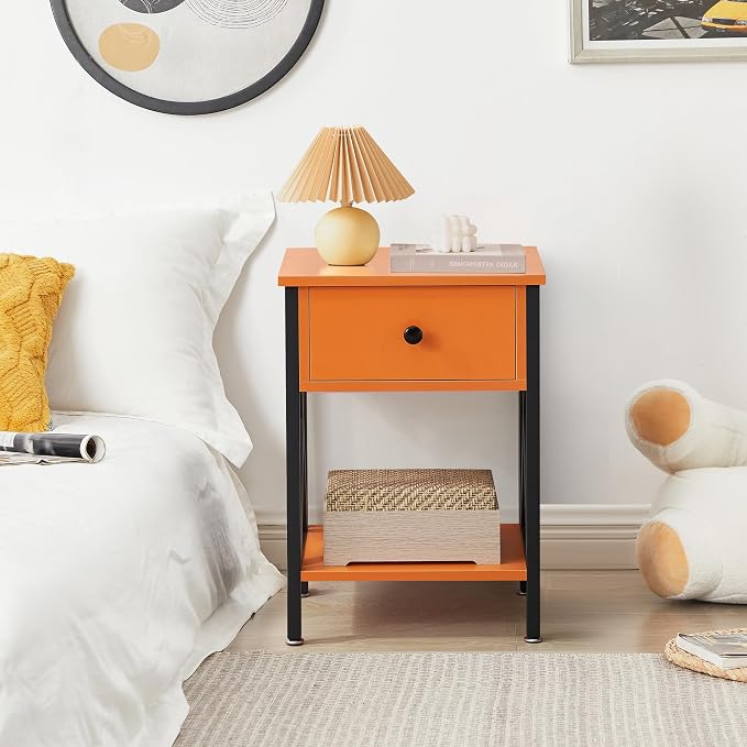 VECELO Nightstand, Modern Bedside End Table, Night Stand - Image 6