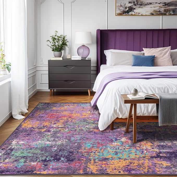 RELEANY Washable 7'x9' Abstract Area Rug - Image 3