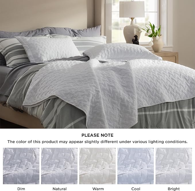 Bedsure King Size Quilt, Lightweight Comforter Set, Basket Weave, All-Season - Image 6