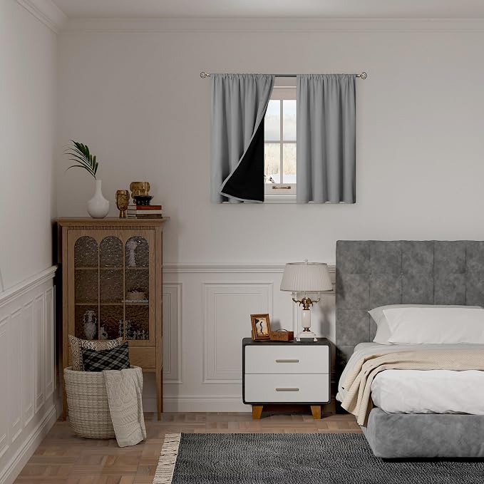 BGment Dove Grey 100% Blackout Curtains - Image 2