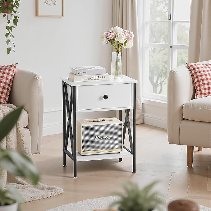 VECELO Nightstand, Modern Bedside End Table, Night Stand - Image 5