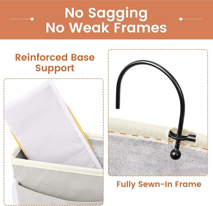 Bedside Caddy for Dorm Bed, Bedside Storage Bag Hanging Organizer | Metal Frame - Image 6