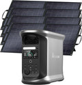 AMPACE Andes 1500 Power Station with 4×100W Solar Panel, 2400W/1462Wh Solar Generator with 4 AC Outlets, AC 1800W Fast Charging, APP Control Battery Backup for Home, Camping & RVs
