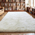 6x9 Thick Cream White Shag Rug for Bedroom, Soft Plush Fluffy Carpet | Ivory by KICHOWUA