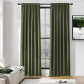 Olive Green Curtains 96 Inch Length by DONREN
