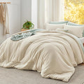 Bedsure Super King Plus Comforter Set, Cream Soft Prewashed Bedding by Unknown