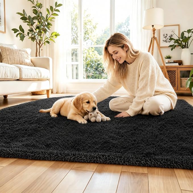 Fluffy Rug Shag Area Rug, Living Room and Home Office - Image 2