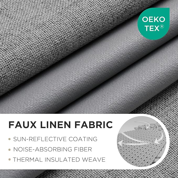 Joydeco Blackout Curtains 108 Inches Long 2 Panels Burg, Room Darkening Curtains - Image 2