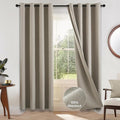 COSVIYA 100% Blackout Natural Linen Curtains & Drapes 72 Inch Length | Light by COSVIYA