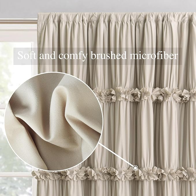 Thermal Insulated Window Curtains, Rustic Rod Pocket Drapes - Image 3