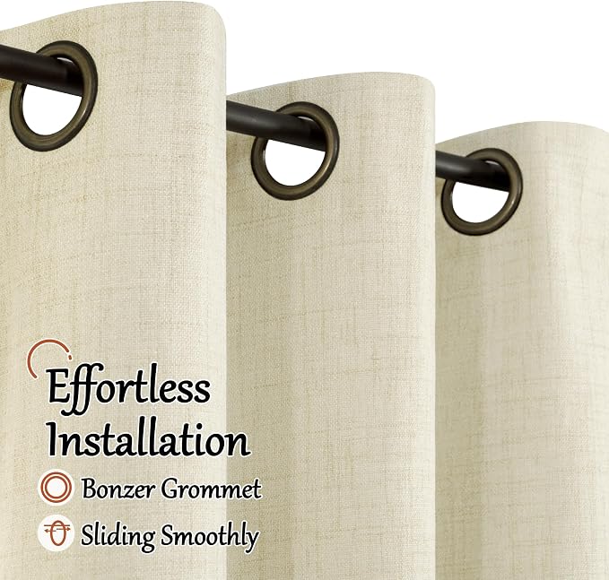 Linen Blackout Curtains 45 Inches Long - Image 5