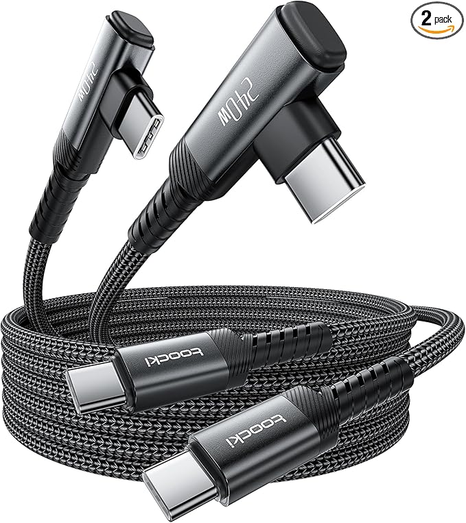 USB C Cable [2Pack, 3.3ft] 240W Fast Charging Type C Cord, Nylon Braided USB 2.0 Cable for iPhone 17 16 15 Pro Plus Pro Max Air, iPad Pro, Samsung Galaxy S24 S23, Switch, MacBook Pro, Pixel-Black