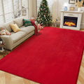 Modern Area Rugs for Bedroom Living Room, 4x6 Red Memory Foam Rug | Thickened by AmeareaDirect