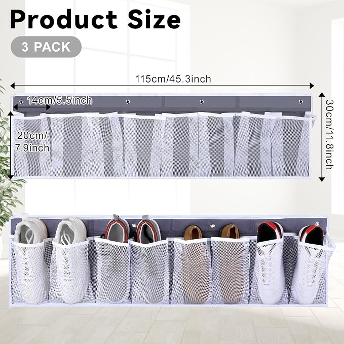 3 Pack RV Shoe Storage for Bedside, Hanging Shoe Organizer - Image 2