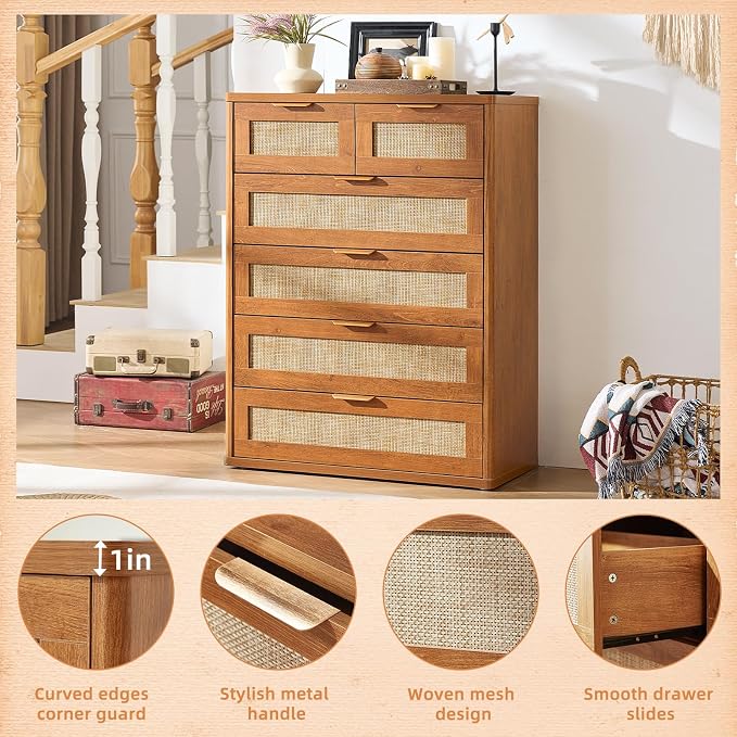 LEYAOYAO Rattan Dresser for Bedroom Set 2 - Image 7