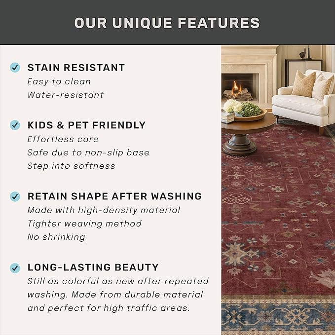 Large Burgundy 3x12 Long Runner Rug - Image 6