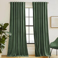 RYB HOME Army Green Velvet Curtains 90 inches by RYBHOME