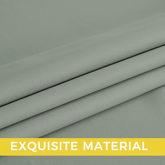 NICETOWN Sage Green Room Darkening Curtains 90 Inches Long 2 Panels - Image 5