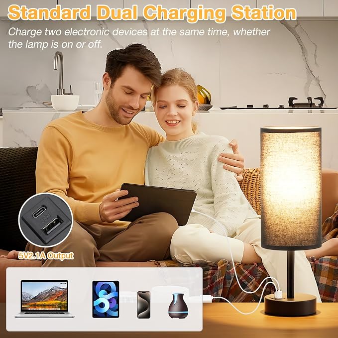 Dicoool Bedside Table Lamp for Bedroom - Image 4