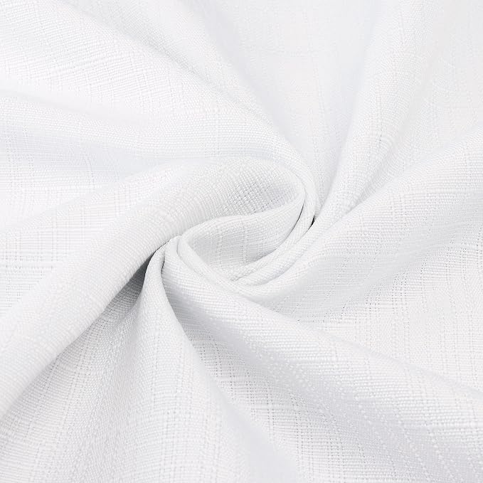 Diraysid 100% Blackout Curtains White Linen Curtains - Image 8