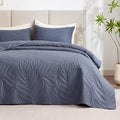 EXQ Home Quilt Set Full Queen Size Bluish Grey 3 Piece, Lightweight Soft by EXQHomeTexitleCoLtd