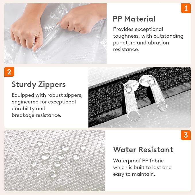 Lifewit 6 Pack Clear Blanket Storage Bags, Foldable Plastic Clothes Organizer - Image 4