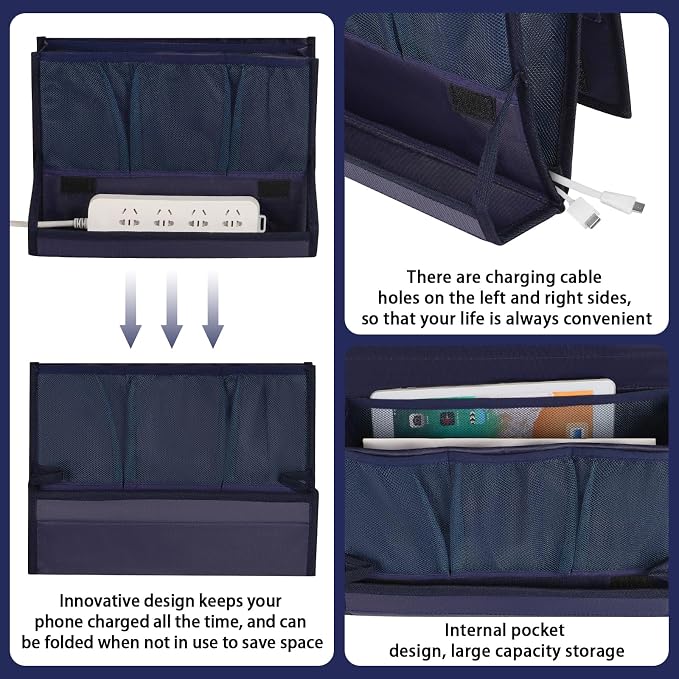 Bedside Caddy Organizer for Dorm Bed Rails - Image 5