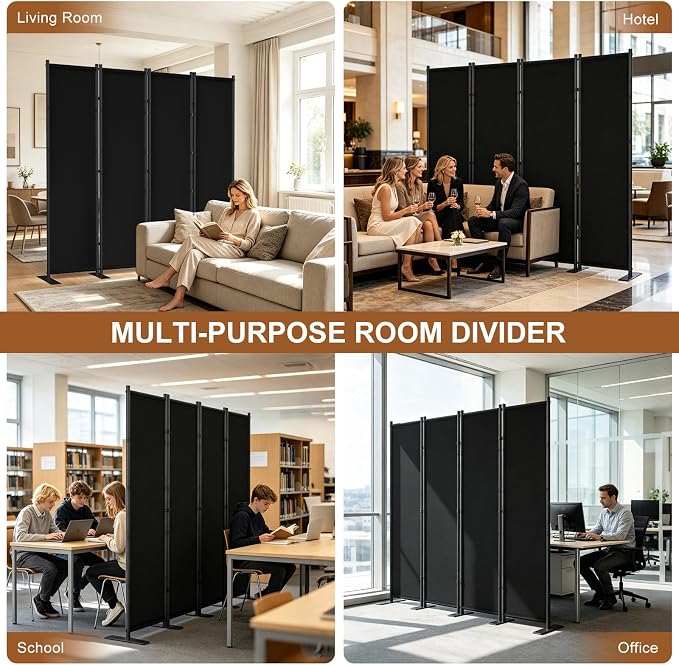 4 Panel Room Divider, 6FT Freestanding Folding Privacy Screen, Room Divider - Image 7