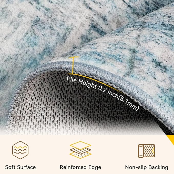 RELEANY Washable 6'x9' Abstract Area Rug - Image 4