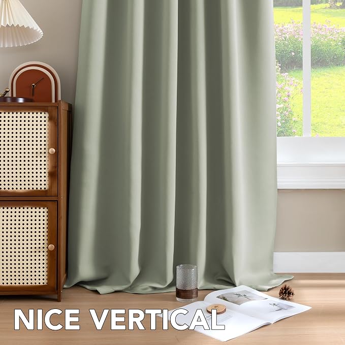 H.VERSAILTEX Back Tab Sage Green Curtains 102 Inch Long - Image 8
