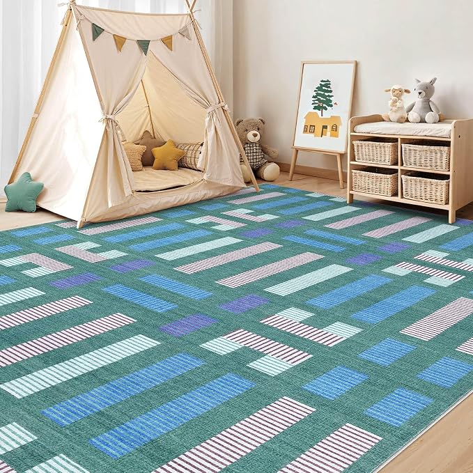 cotiled Boho 9x12 Area Rug for Living Room: Large Moroccan Washable Rug | Solve - Image 8