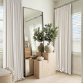 RYB HOME 100% Blackout Cream White Pinch Pleated Linen Curtains by RYBHOME