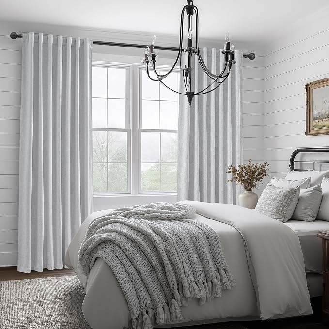 Light Grey Blackout Curtains 90 Inch Length 2 Panels Set - Image 7