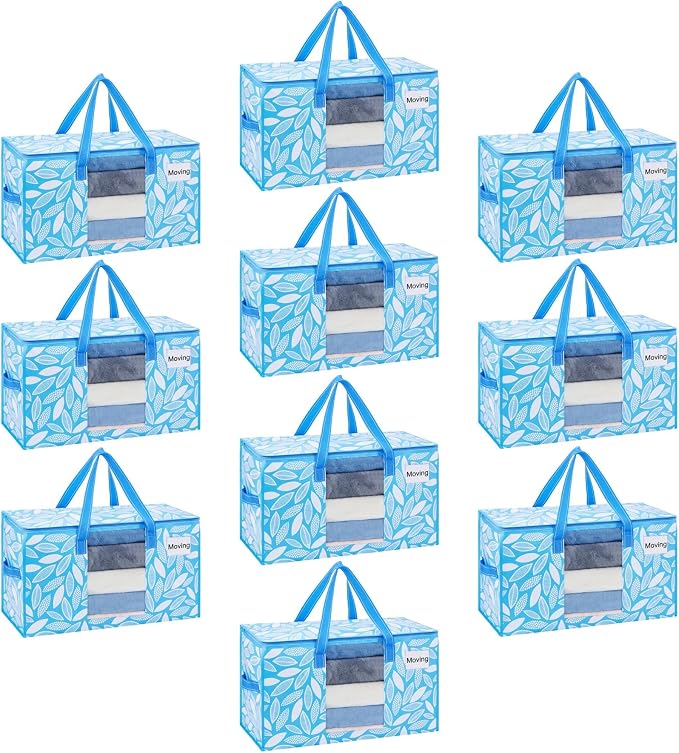 VENO Moving Bags, Wide Open Top, Spring Breeze, 10 Pack | Moving boxes by Veno