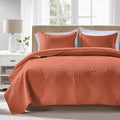 FLYMME Oversized King/California King Quilt Set 118"x106", Burnt Orange 3-Piece by FLYMME