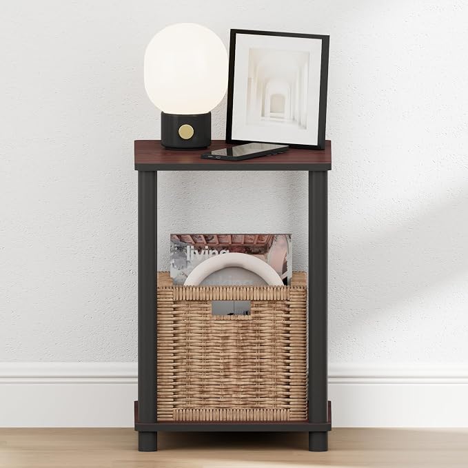 Furinno Turn-N-Tube Night Stand, 2-Tier Open Shelf Design Nightstand, Toolless - Image 5