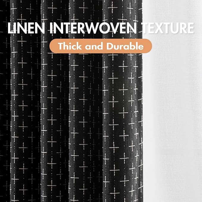 MIULEE 100% Blackout Decorative Linen Curtains - Image 2