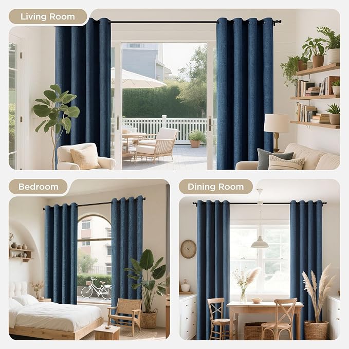 Joydeco Blackout Curtains 95 Inches Long 2 Panels Burg, Room Darkening Curtains - Image 7