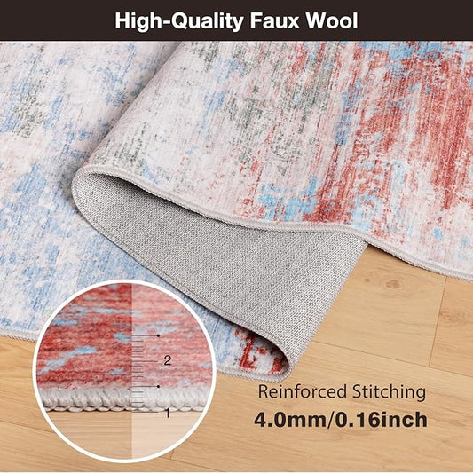 50"x60" Modern Abstract Office Chair Rug, Easy to Clean Computer Chair Rug, Under Desk Rugs for Home Office, Desk Rugs for Rolling Chairs, Floor Mat for Hardwood Floors, Desks Carpet for Tile Floor