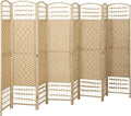 HOMCOM 8 Panel Room Divider, Folding Privacy Screen, Natural | Room Separator by HOMCOM