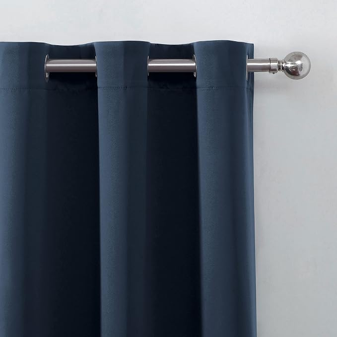 100% Blackout Navy Curtains - Image 8