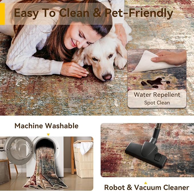 RELEANY Washable Round 6ft Area Rug - Image 5