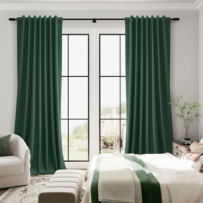 Green Linen 100% Blackout Curtains - Image 7